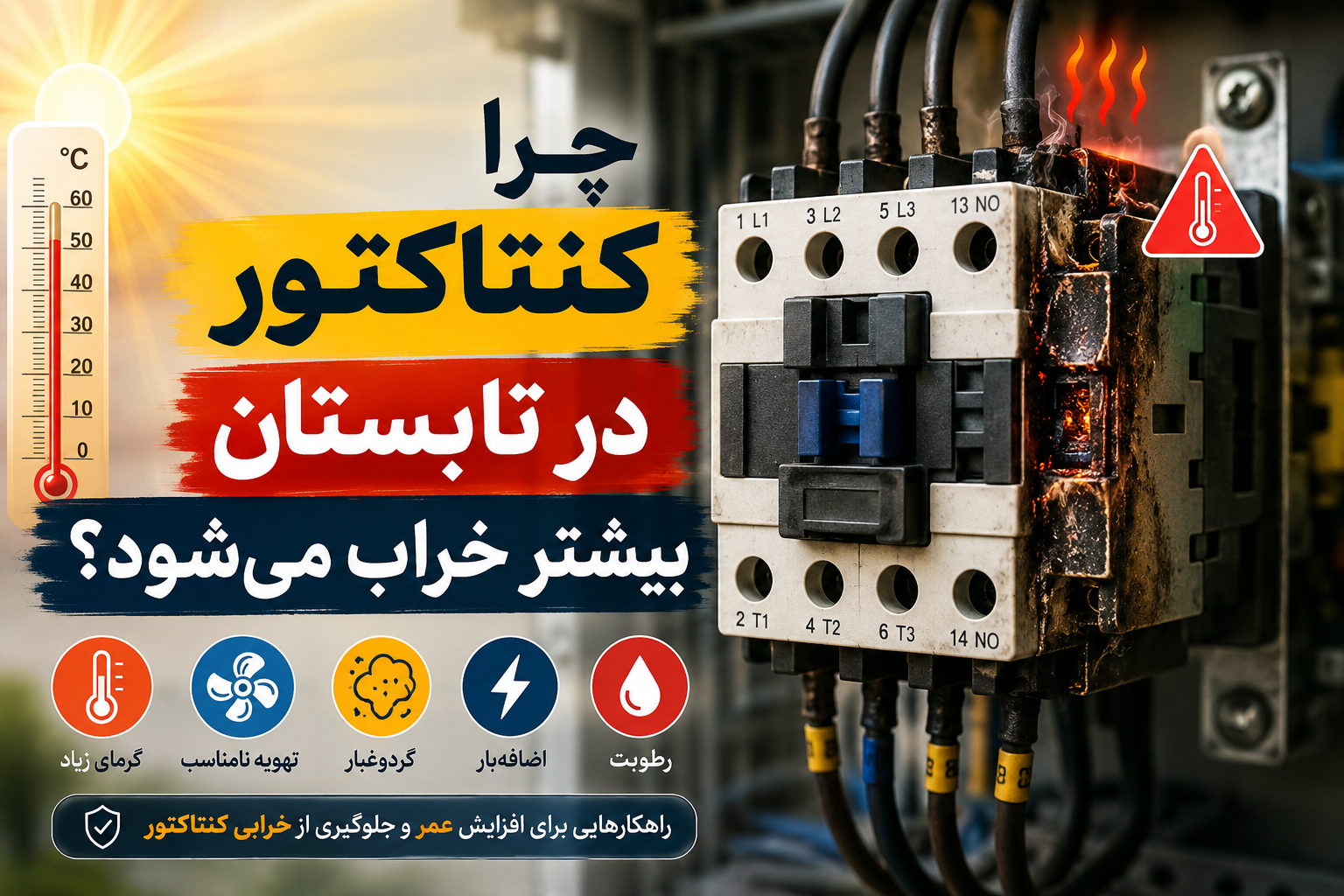 چرا کنتاکتور در تابستان بیشتر خراب می‌شود؟ | بررسی کامل دلایل و راهکارهای جلوگیری