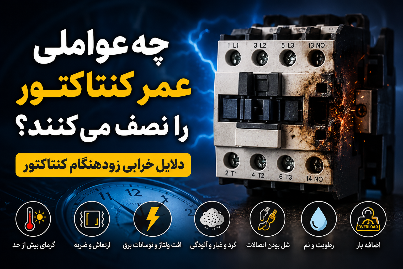 چه عواملی عمر کنتاکتور را نصف می‌کنند؟