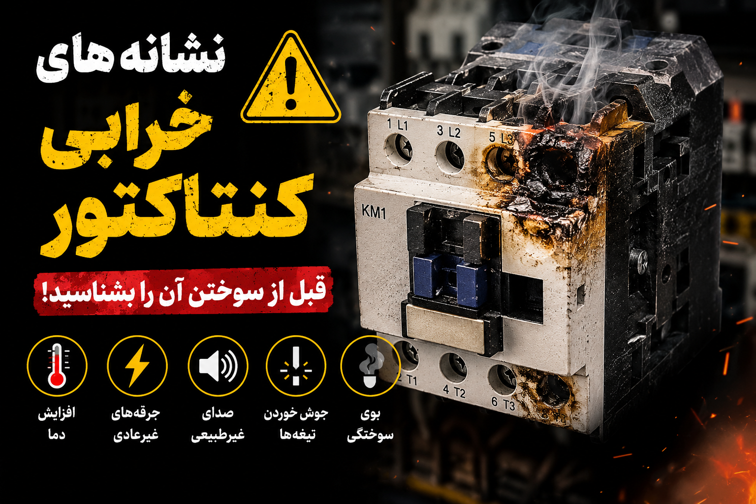 نشانه‌های خرابی قریب‌الوقوع کنتاکتور؛ ۱۳ علامت مهم که نباید نادیده بگیرید