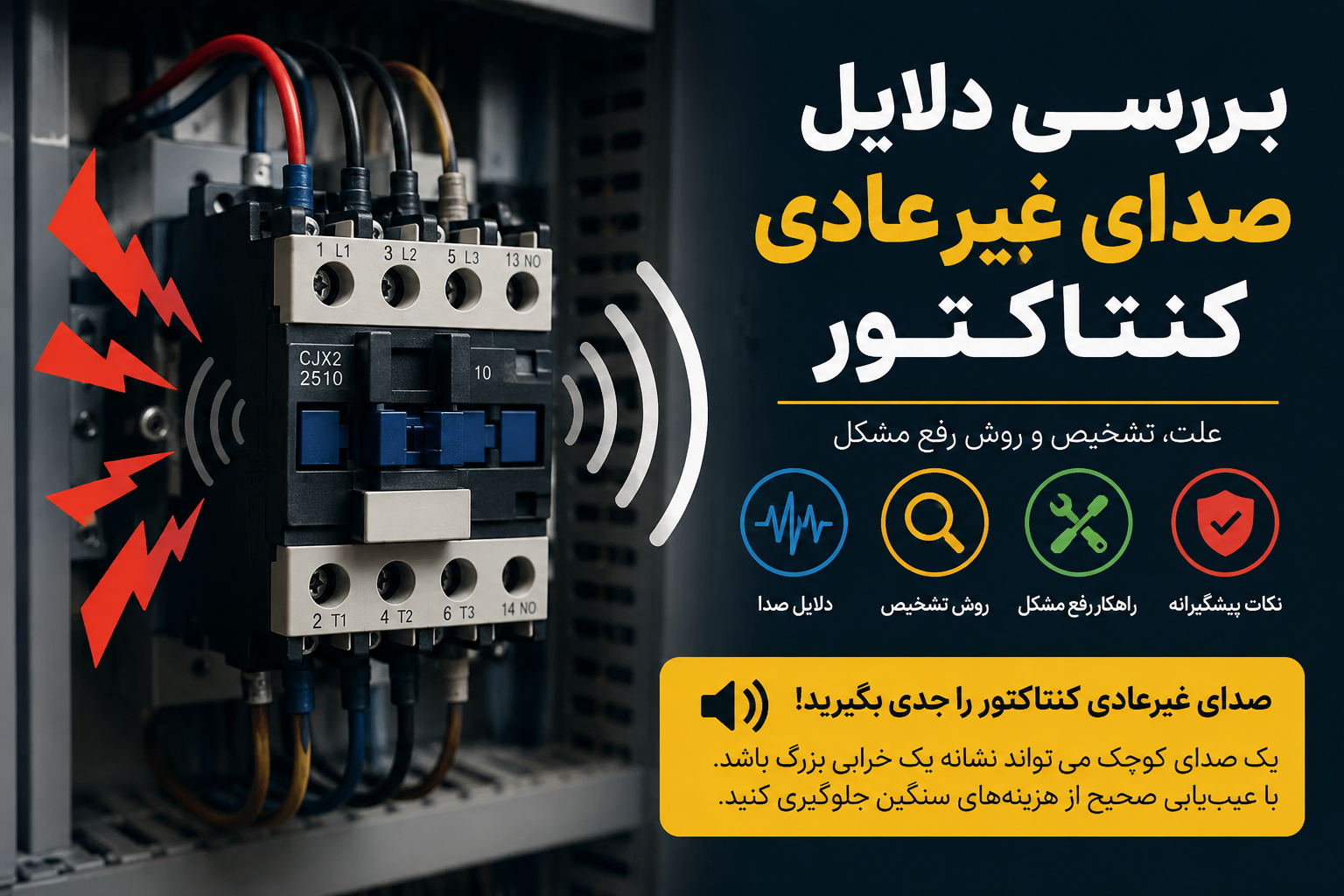 بررسی دلایل صدای غیرعادی کنتاکتور؛ چرا کنتاکتور صدا می‌دهد و چگونه مشکل را برطرف کنیم؟
